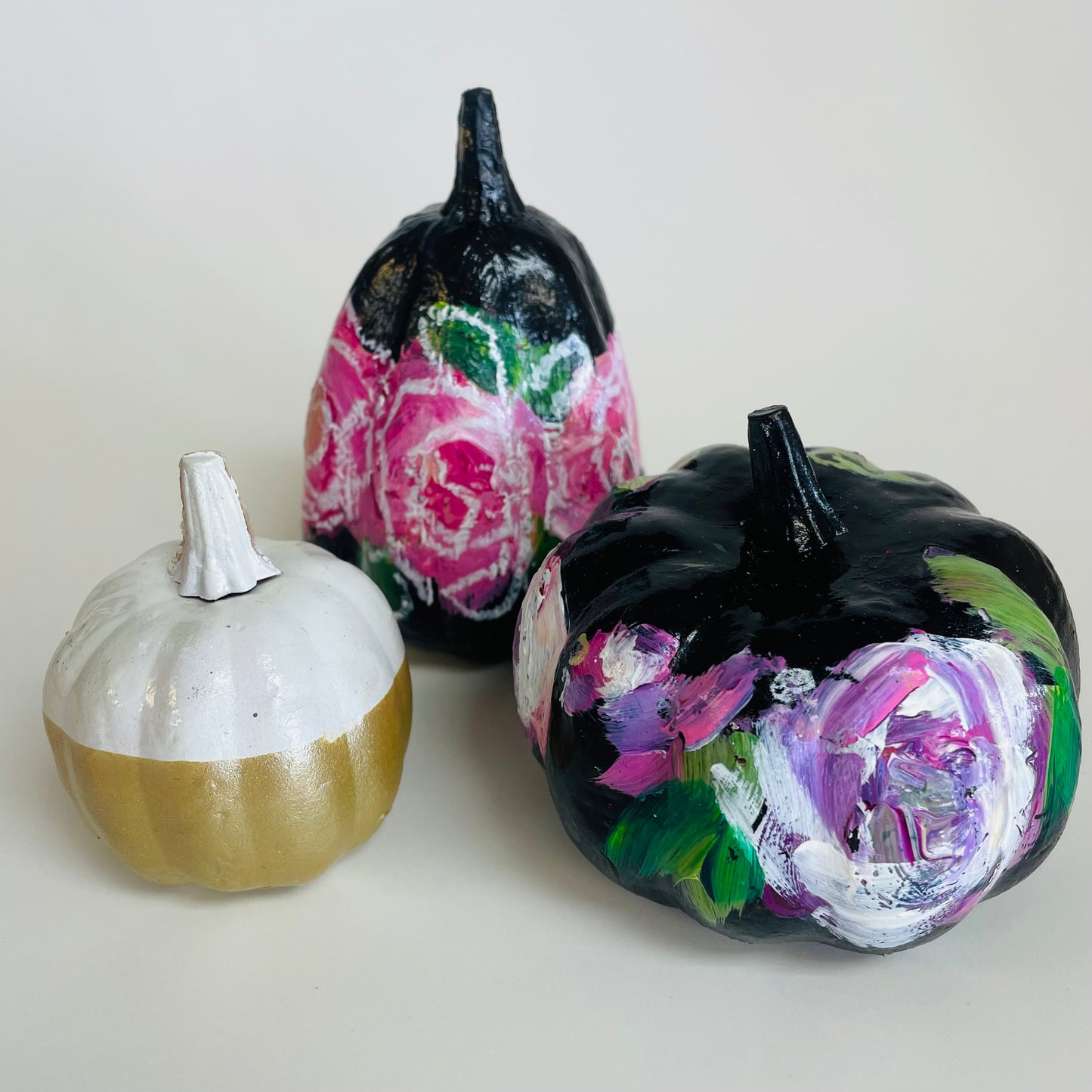 Pumpkins Hand Painted - Tangled Garden Art_
