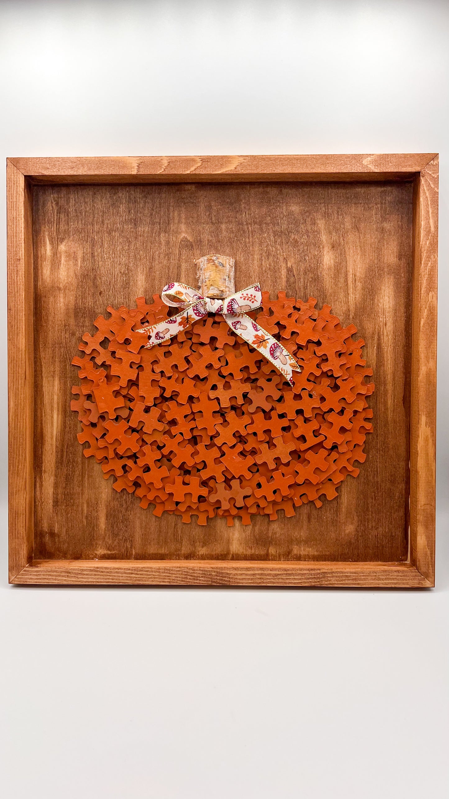 Pumpkin Puzzle Piece Shadow Box