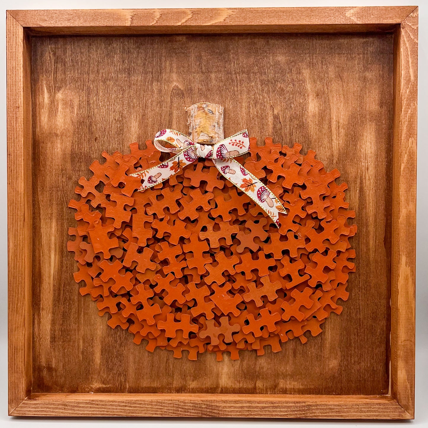 Pumpkin Puzzle Piece Shadow Box