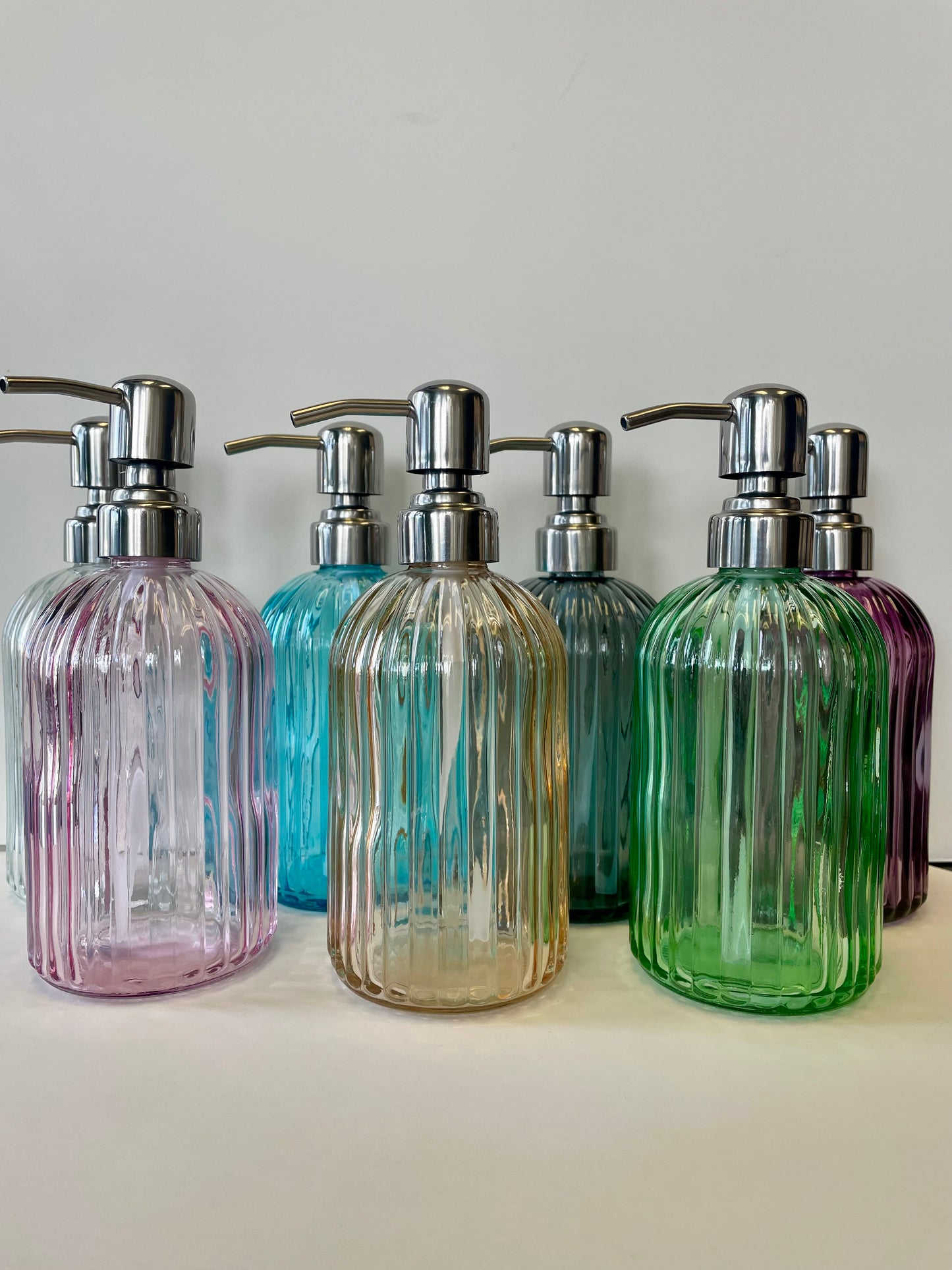 Glass Pump Bottle - colored