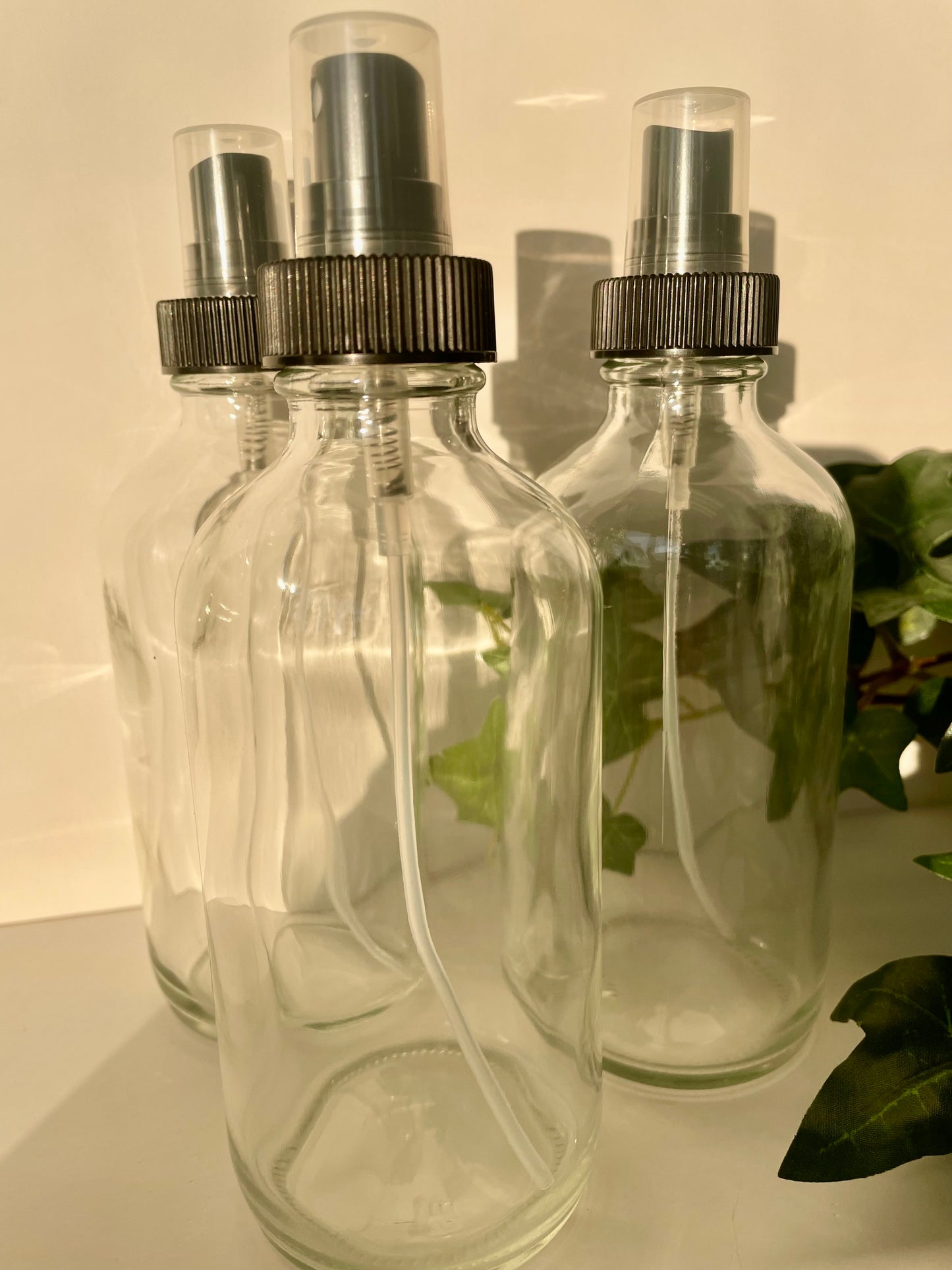 Glass Spray Bottle - Clear with Lid