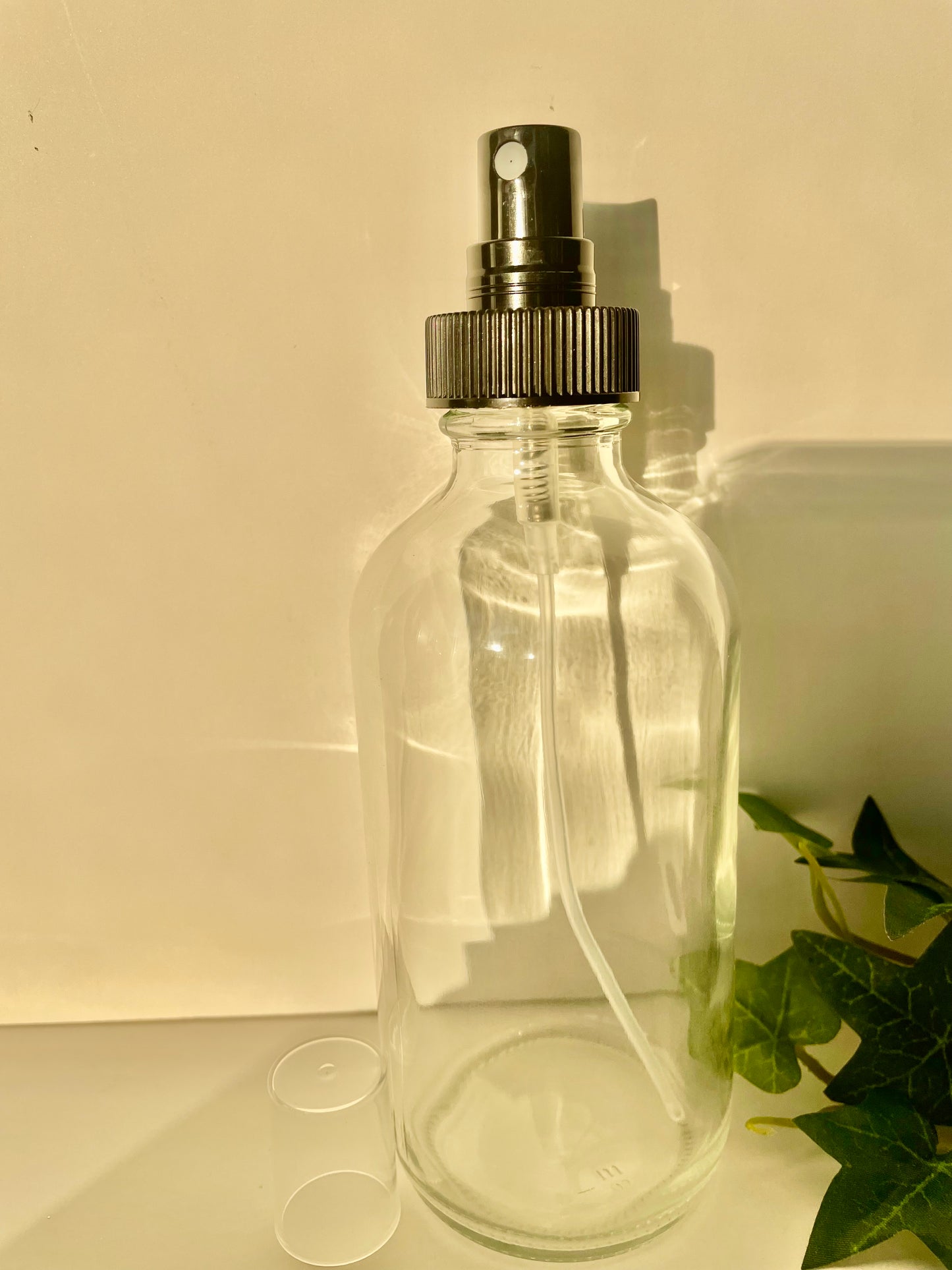 Glass Spray Bottle - Clear with Lid