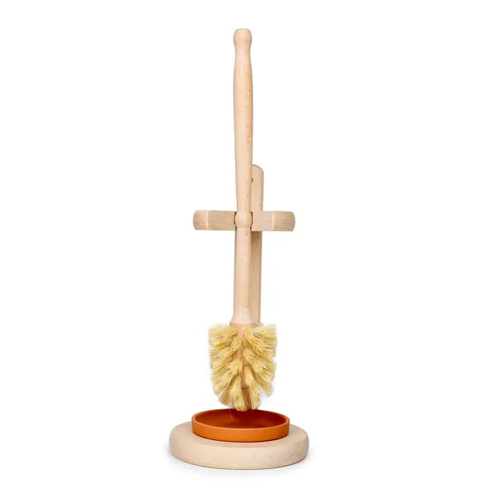 Toilet Brush with Wooden Stand