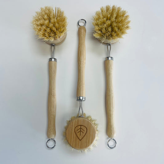 Dish Brush Sisal Long Bamboo Handle