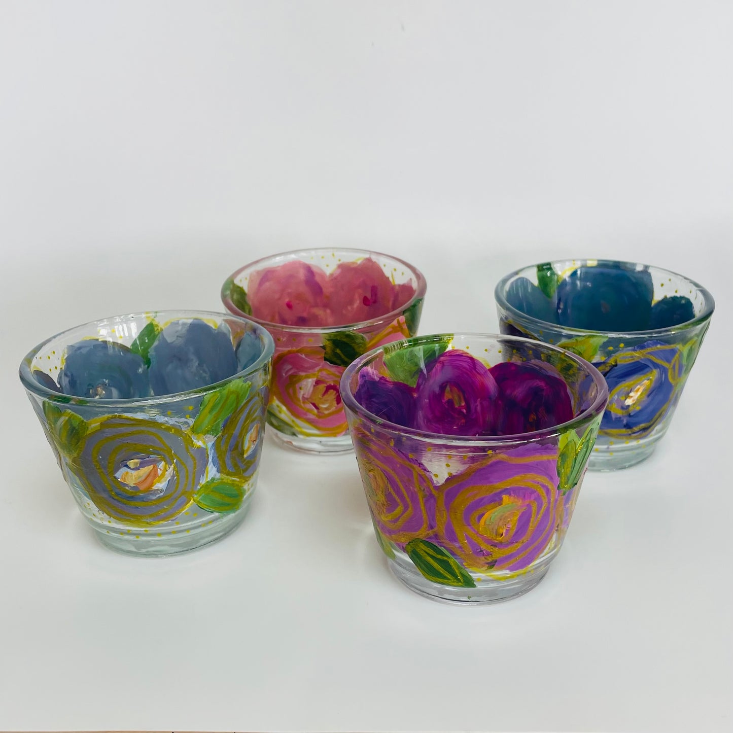 Glass Votives - Tangled garden Art_