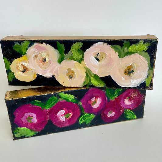 Roses with Gold Leaf - Tangled Garden Art_