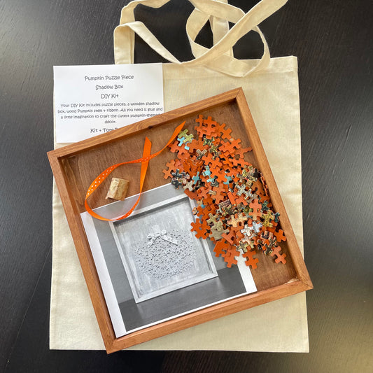 Pumpkin Puzzle Piece Shadow Box DIY Kit