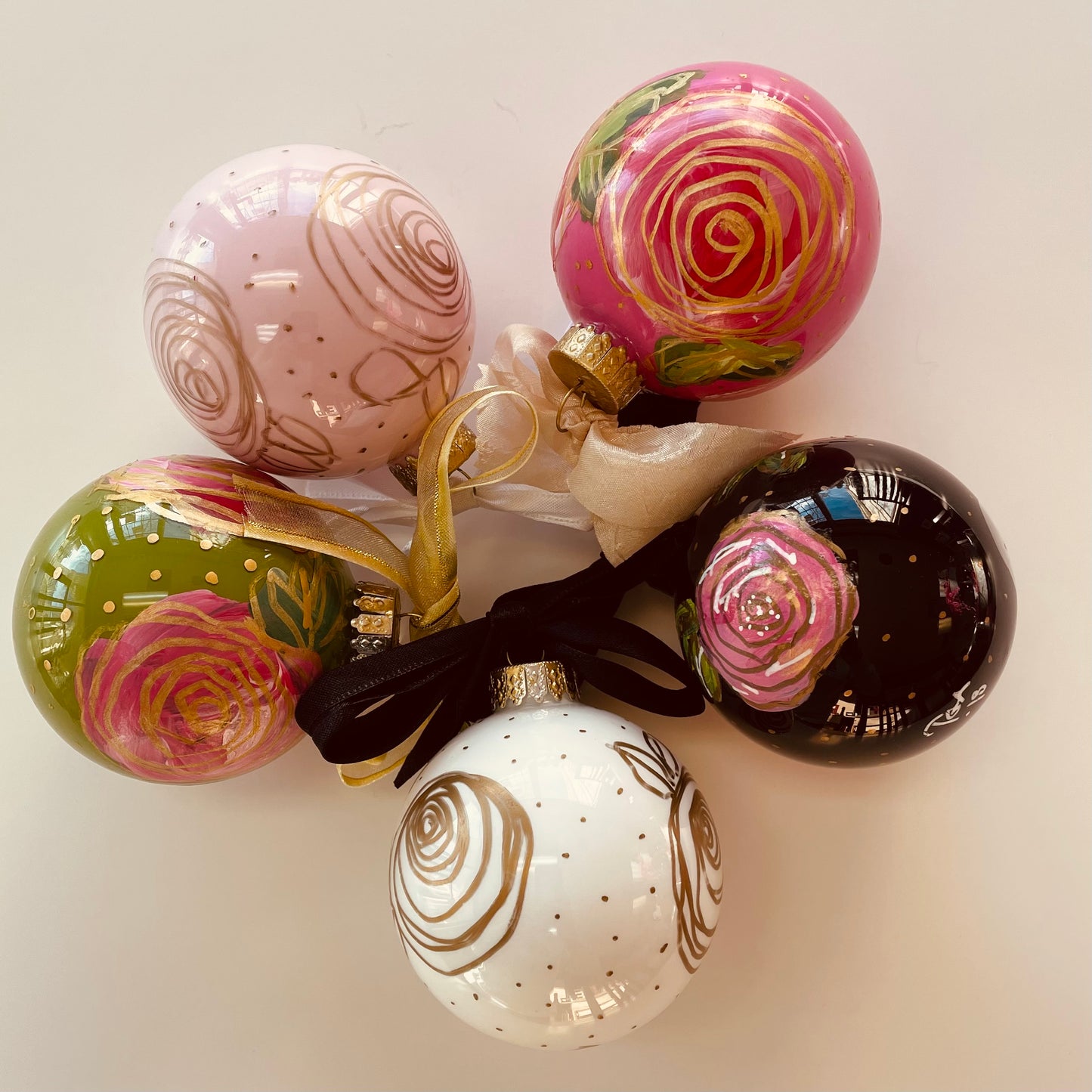 Glass Hand Painted Christmas Ornaments_