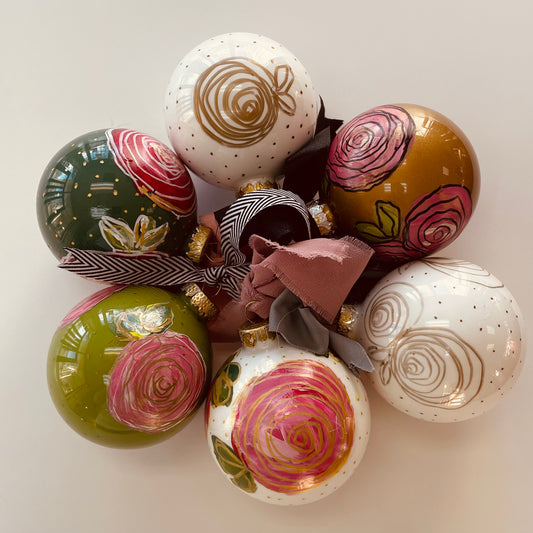 Glass Hand Painted Christmas Ornaments_