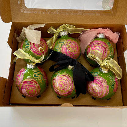 Glass Hand Painted Christmas Ornaments_