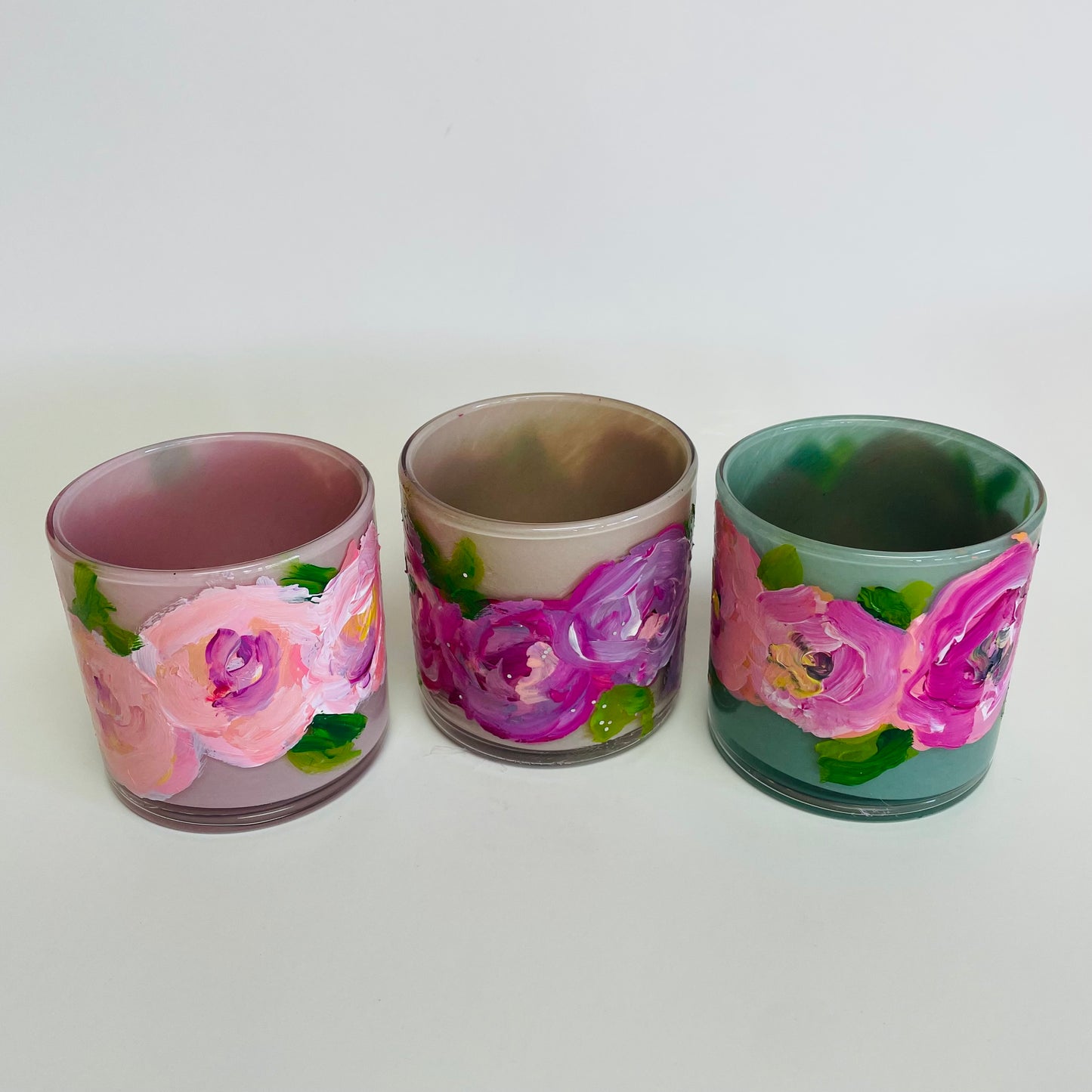 Glass Votives - Tangled garden Art_