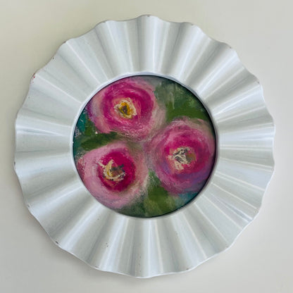 Flower Art in Round Frame_
