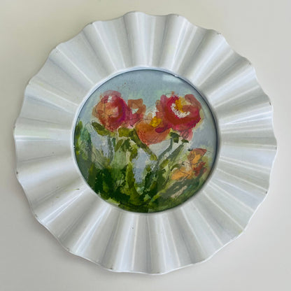 Flower Art in Round Frame_