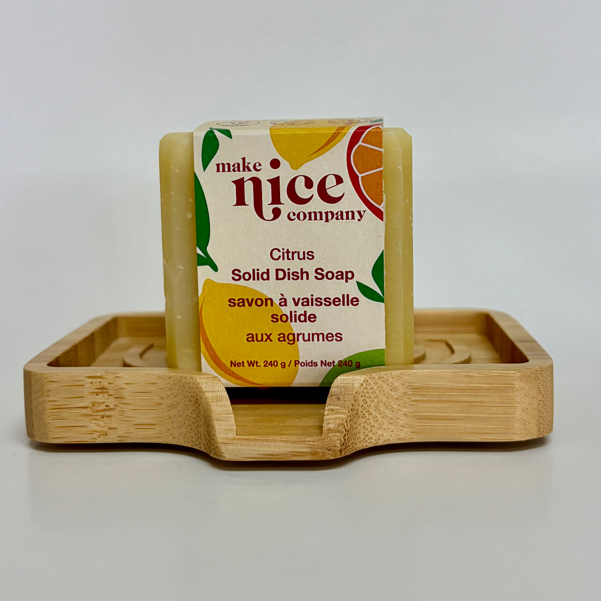 Bamboo Soap Dish with Wavy Drainage