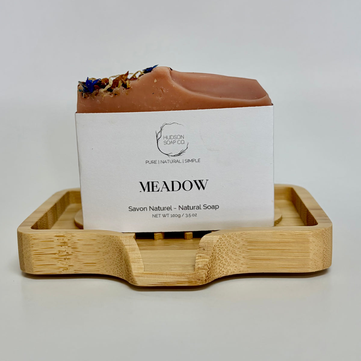 Bamboo Soap Dish with Wavy Drainage