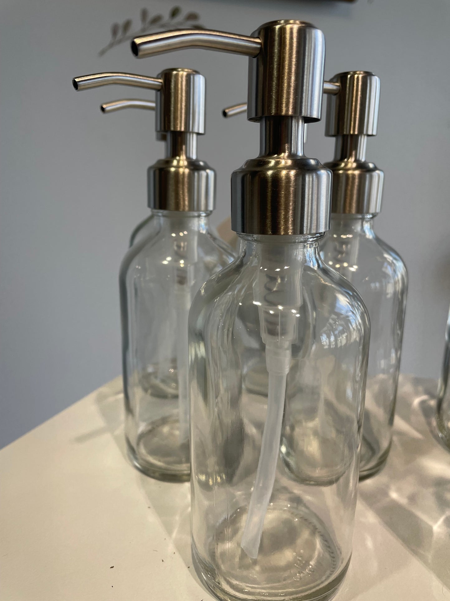 Glass Bottle with Stainless Steel Pump