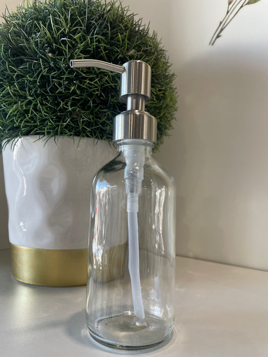 Glass Bottle with Stainless Steel Pump