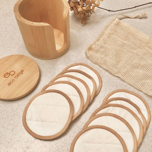 Facial Cotton Pads with Bamboo Storage Case